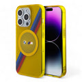 Estuche Bmw MagSafe iPhone 15 Pro Tricolor Stripes Color Amarillo