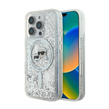 Estuche Karl Lagerfeld Hc MagSafe Liq. Glitter Kc Heads Transparent para iPhone 16 Pro